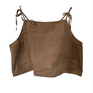 ARQ Lucy top 4XL Taupe Minimalist Organic Cotton Cropped Made In USA